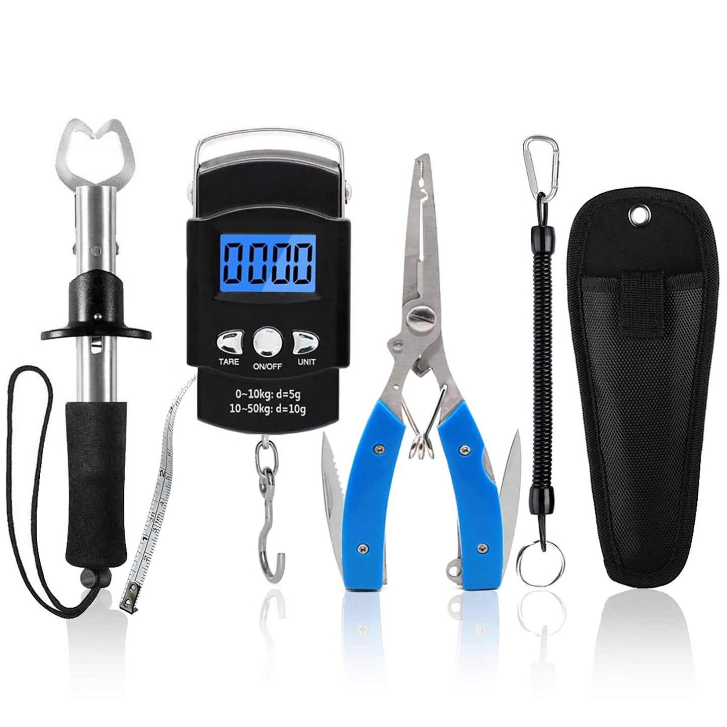 XBLACK Fishing Tool Kit Fishing Pliers Fish Gripper Fishing Scale Fish Grip Tools Set Saltwater Resistant Fishing Gear (Simple Set - A)