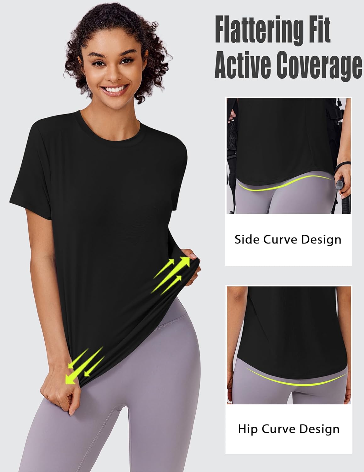 PINSPARK Soft Workout Tops for Women - Quick Dry Athletic Shirt with UPF 50+ Sun Protection | Ideal for Running & Hiking