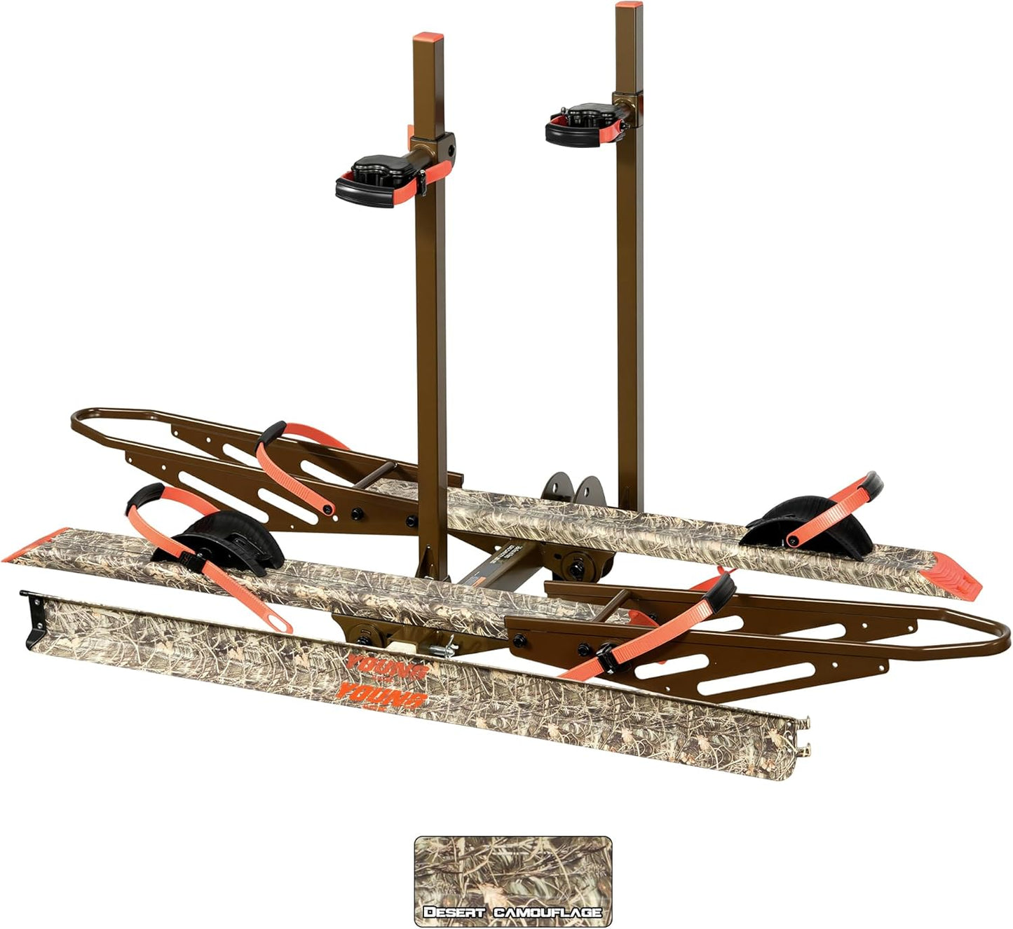 Young Bike Rack - Hitch Mount Bicycle Car Rack for 2 E-Bikes | 200lbs Capacity, Foldable, Anti-Wobble, Camo