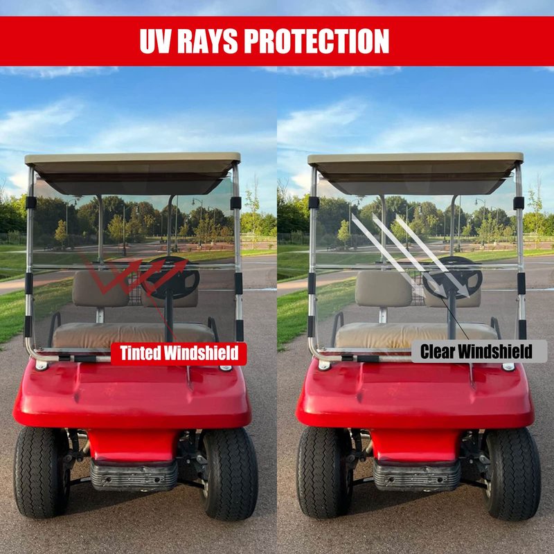 TechInovat Tinted Windshield for Club Car DS 1982-2000 Golf Cart Fold Down