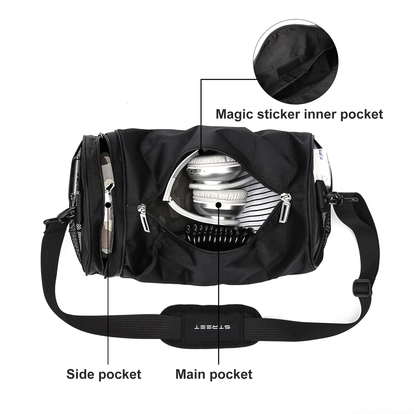 Large Sports Gym Duffel Bag for Men & Women - Travel Overnight Tote with Shoes Compartment