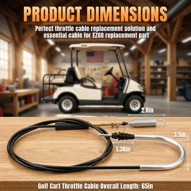 Valorup Compatible with EZGO TXT Gas Golf Cart Accelerator Cable-Fits for 2010 & Newer Models
