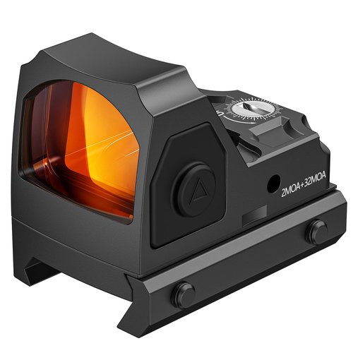 EZshoot Multi Reticle Red Dot Sight,Compatible with RMR Footprint,2MOA Dot&32MOA Circle Motion Awake Open Reflex Sight, Full-Sized Optics with Adapter Plate for MOS,Shockproof&Waterproof (red dot)