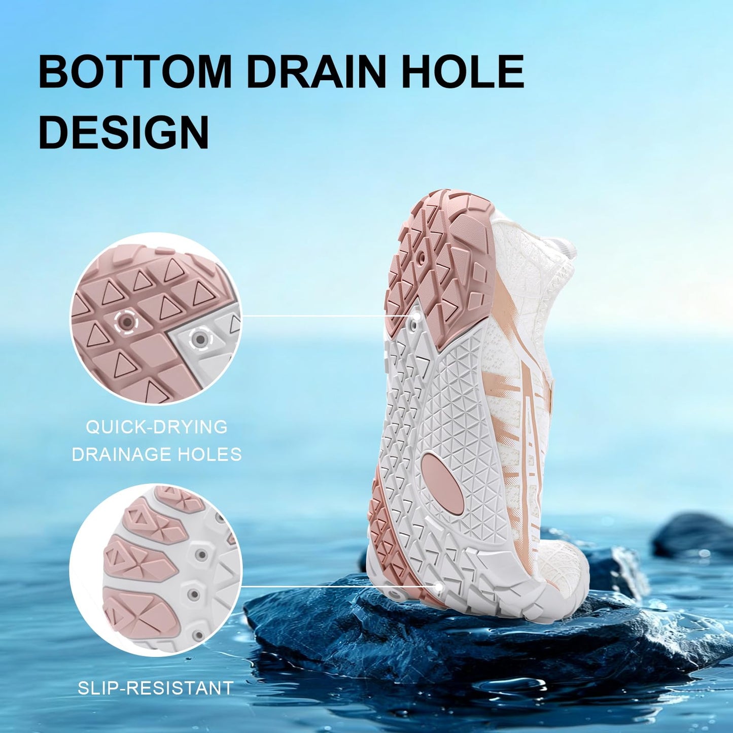 ELETON Barefoot Shoes Women Men Footwear, Wide Toe Box Hiking Zero Drop Non-Slip Quick-Dry River Boat Pool Beach Water Shoes, Lightweight Swimming Running Walking Sneakers Unisex