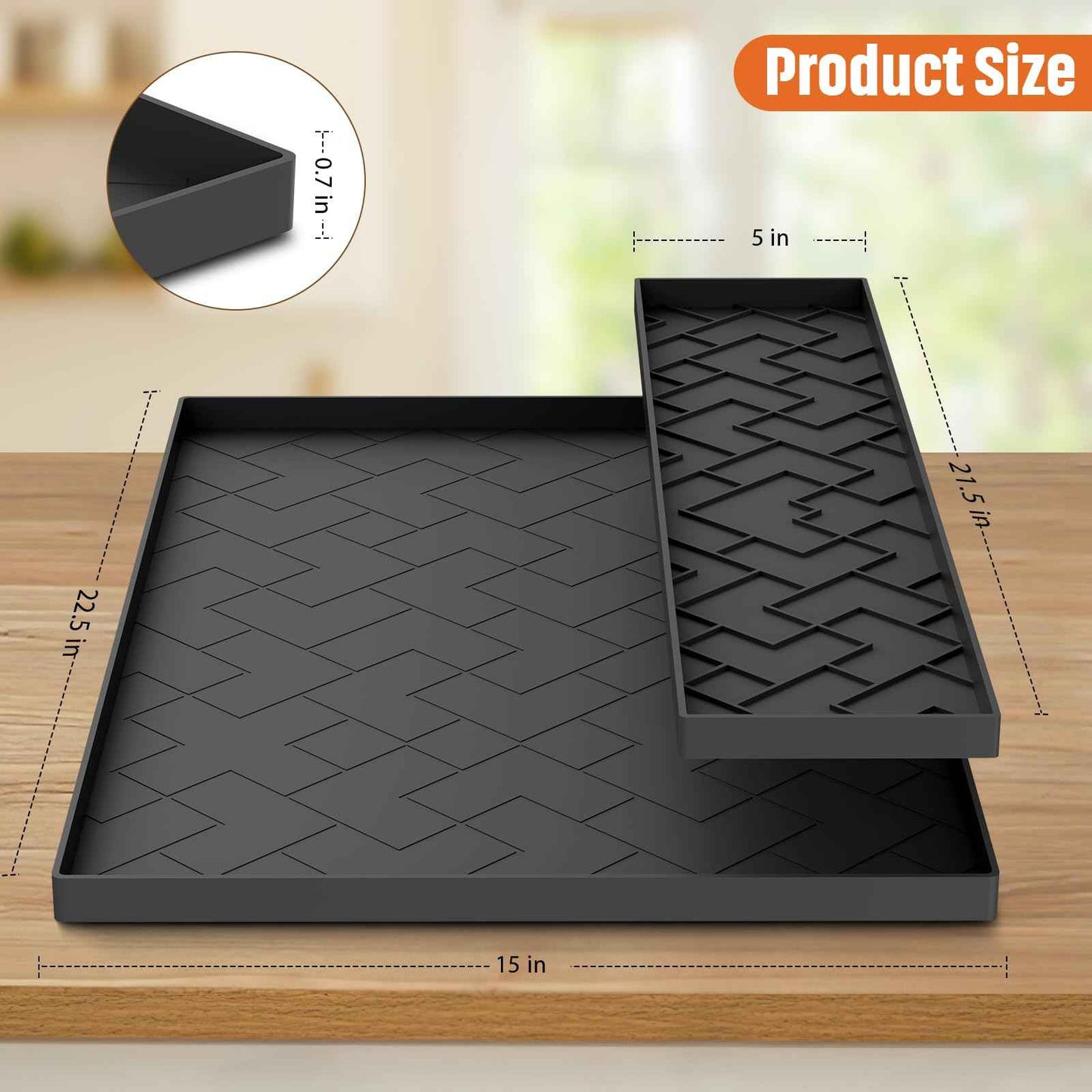 Silicone Mat for Ninja Slushie Machine&Ninja Creami- Removable 22.5"*15"*0.7" Countertop Protector Mat,Concave Convex Design, Leak-Proof and Slip-Resistant ice Gream Maker&Slushie Machine Accessories