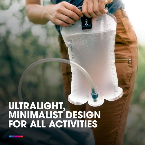 HydraPak Velocity (1.5L Hydration Reservoir) Ultralight Water Bladder, Self-Sealing Bite Valve, Leak Proof, Reversible, Dishwasher Safe
