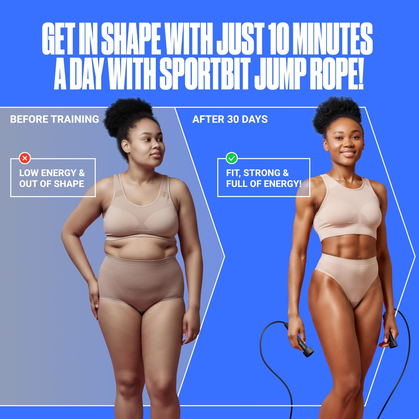 SPORTBIT Adjustable Jump Rope for Fitness and Exercise – Skipping Rope for Cardio, Boxing, and Weight Loss – Speed Rope perfect for Men & Women – Yellow