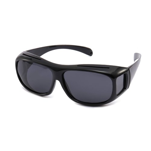 Gemgoo HD Day Driving Wrap Around Anti Glare Sunglasses with Polarized Lens for Man and Women (black lens)