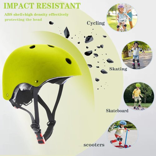 FOOKCIAN Kids Helmet - Adjustable Toddler Skateboard Helmet with Knee & Elbow Pads | Ages 2-14, Multi-Color