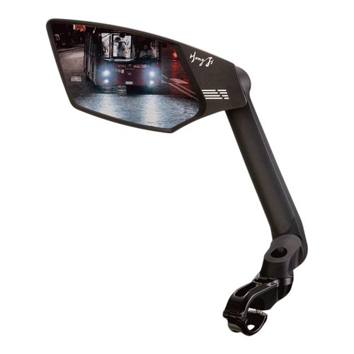 Hong Ji Bike Handlebar-mounted Mirror, New type, Large FOV 2K HD High-Resolution, Anti-Glare, Shatter-Proof, Nylon Fiber Frame, Highly Adjustable, 22.2mm Handlebar Diameter fit(Left_Blue, EV016)