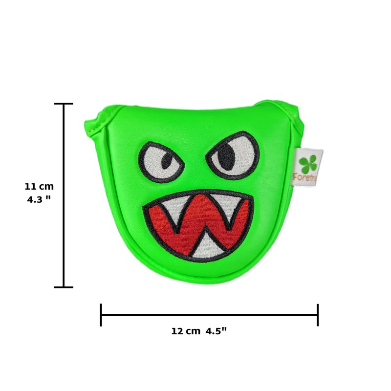 Foretra Driver Headcover Golf Club Covers Blade Square Mallet Putter Cover Alignment Stick Holder Hybrid Fairway Wood Head Cover Green Monster Novelty Golf Accessories for Most Brands