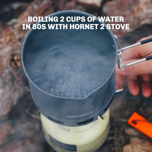 Firemaple G2 Petrel Ultralight 750ml Pot - High Efficiency Aluminum Camping and Backpacking Pot with Heat-Proof Handle, Portable and Compact