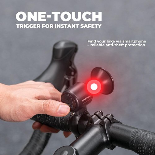 ROCKBROS Electric Bike Horn, Findmy Anti Loss Device, 120dB Bike Horn Alarm,IPX5 Waterproof Bicycle Horns for Mountain/Road/Folding/Electric Bikes