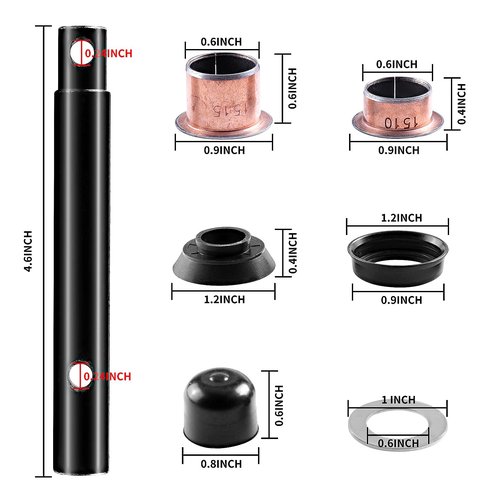 Roykaw Kingpin and Bushing Kit Compatible with Yamaha G2/G8/G9/G11/G14/G16/G19/G20 Gas & Electric Golf Cart Replaces #J55-F3516-00 90384-15826 90201-156J2 J38-23527-00