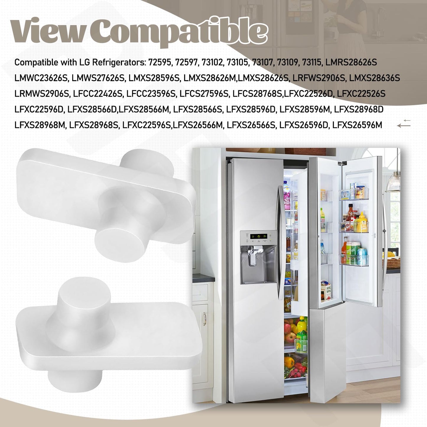 4 Pack MCR620965 Refrigerator Vegetable Tray Crisper Drawer Wheel Mount Compatible with LG Ken-more Ken-more Elite Refrigerator Tray/Crisper