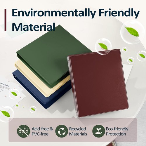 BinderX Extra Durable 2-Inch 3-Ring Binder - Customizable View Cover & Inside Pockets | Navy Blue