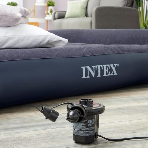 Intex Electric Air Pump - 120 Volt Quick Fill with 3 Nozzles | Compact & Efficient, Black