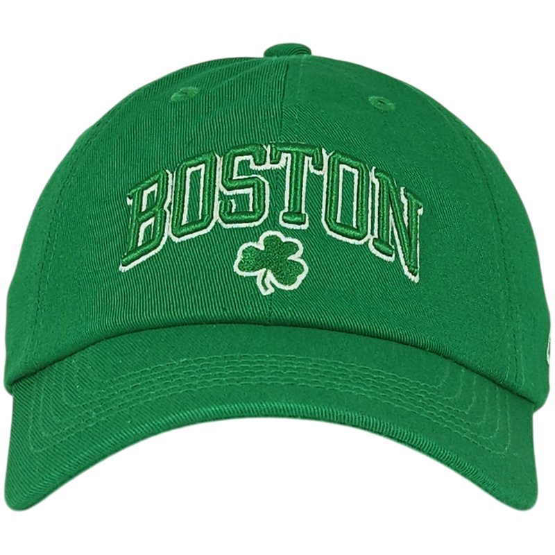 E BY ELIDAN Boston Shamrock Embroidered Cotton Baseball Cap – Classic Dad Hat with 3 Leaf Clover Design, Adjustable Metal Buckle Strap, Unstructured Low-Profile Style Kelly Green