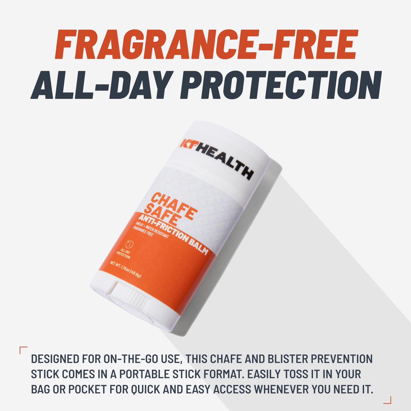 KT Health, Chafe Safe, Anti-Friction Balm, All-Day Friction Protection, Large, Unscented