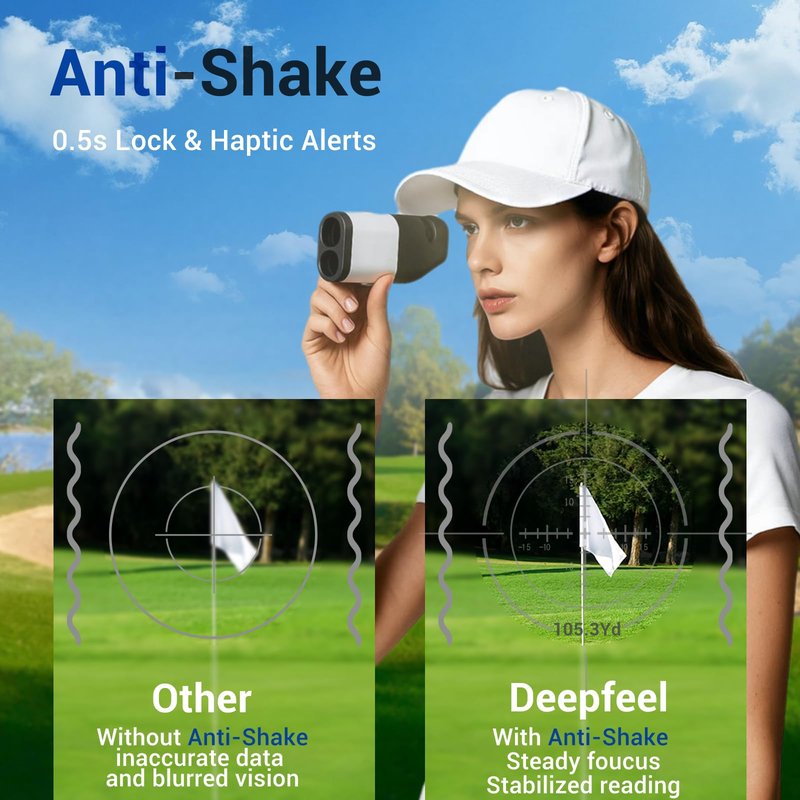 Range Finder Golf, 1300Yards Rangefinder with Slope, 6X Magnification,Flag Pole Locking Vibration, 0.5s Flag Pole Lock Vibration, Vibration Angle Measurement, Golf Accessories for Men and Women