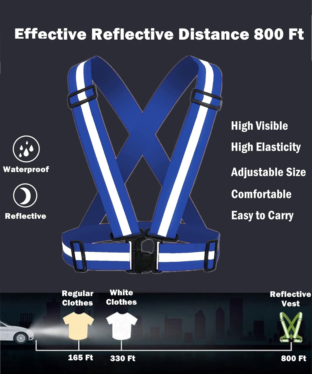 Skiennix Reflective Safety Vest | Adjustable High Visibility Running Gear for Men & Women - 2-10 Pack