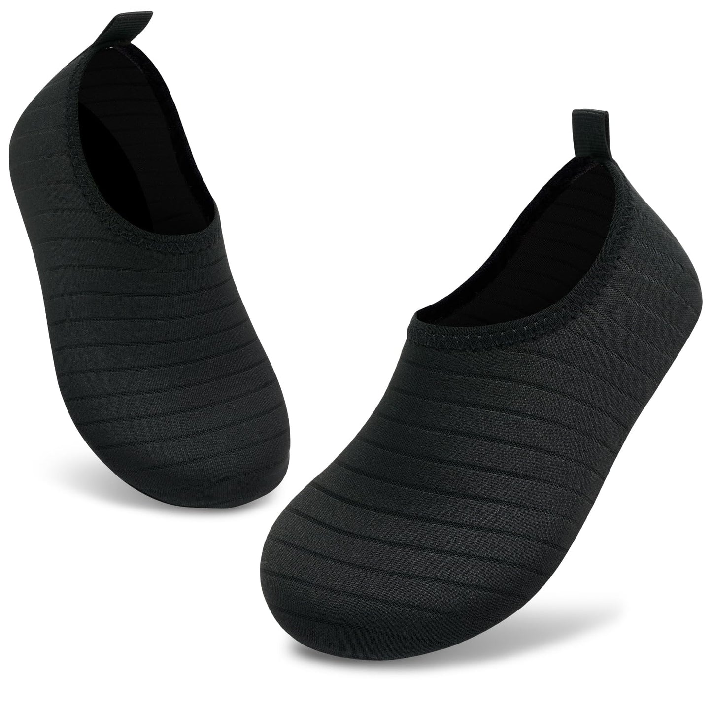 ANLUKE Kids Boys Girls Water Shoes Barefoot Aqua Socks Fast Dry Beach Swim Outdoor Sports Shoes for Toddler Black 34/35