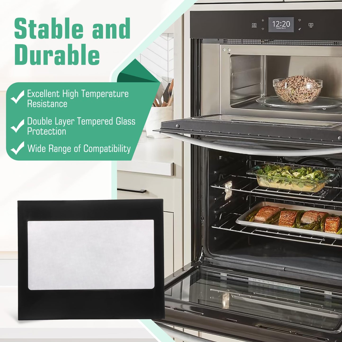 W10535767 WPW10535767 Range Oven Door Glass Compatible With Amana whirlpool Gas Range Inner Door Glass,25.2" W x 20.67" L,Replacement WFG505M0BW0 WFG320M0BW0 AGR5330BAB0 VRGW3162RB0