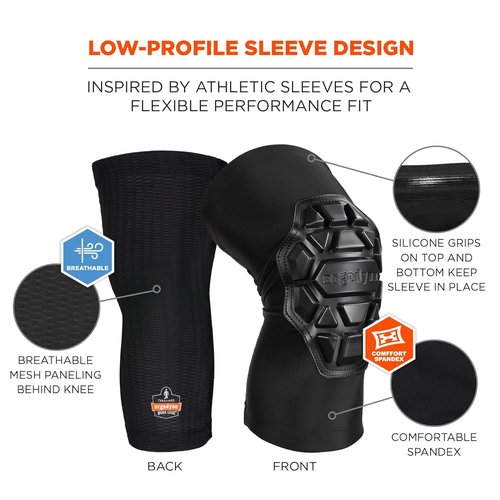Ergodyne ProFlex 550 Knee Pads - Comfortable 3-Layer Foam Sleeves for Enhanced Support