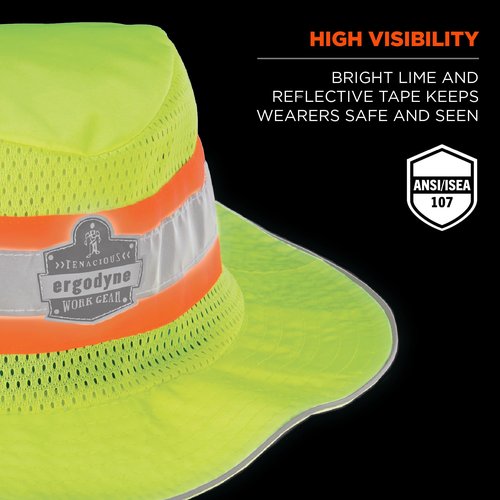 Ergodyne Mens Hi-vis Ranger Sun Hat - Pva Tools, Factory, Large-X-Large US