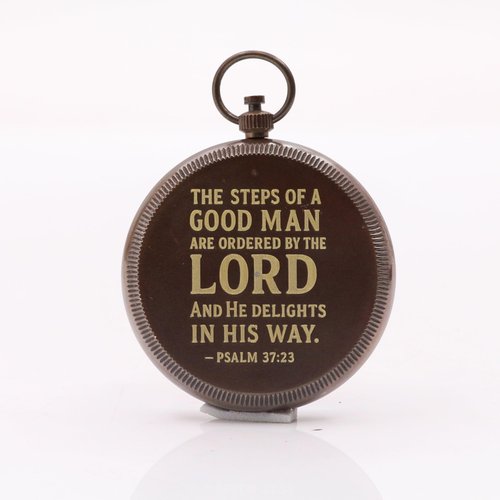Man of God Compass – Psalm 18:32 Scripture Engraved – Solid Brass Pocket Compass with Rosewood Box – Christian Gift for Men, Son, Husband, Graduation, Travel Keepsake