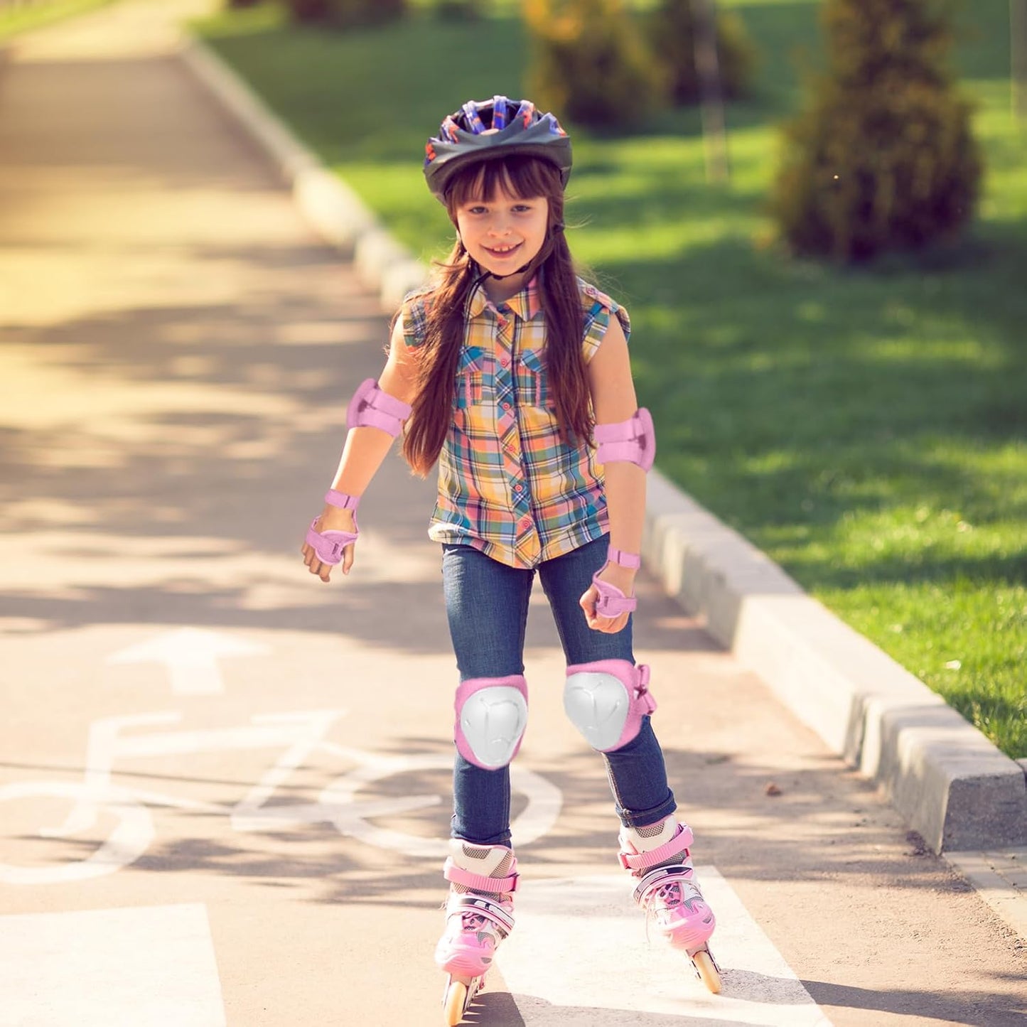 Skiennix Kids Knee and Elbow Pads Set - Adjustable Protective Gear for Ages 3-14 | Skateboarding, Cycling, and More