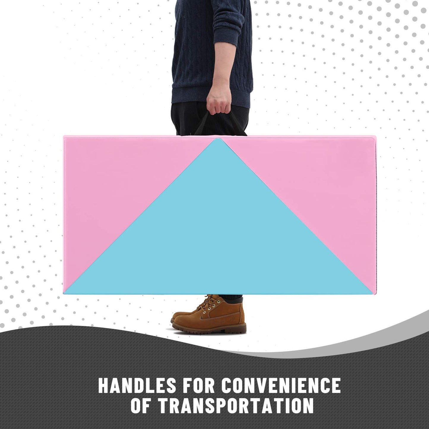 Outroad 8' x 4' x 2" Exercise Mat Thick Gymnastics Mat with Carrying Handles - Exercise Aerobics Mats Stretching Fitness