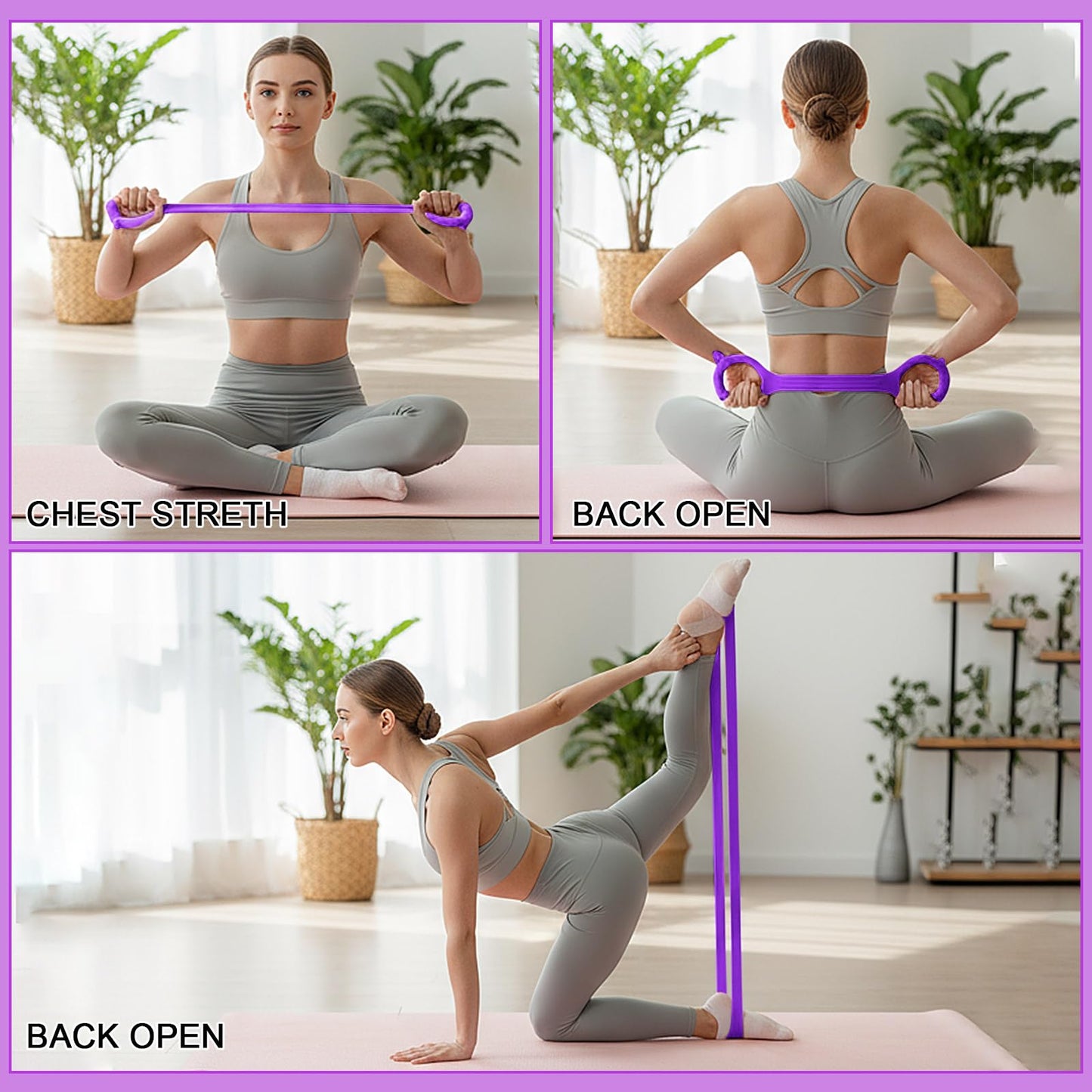 Silipull Pilates Ring Set for Women Exercise Equipment with 9 Inch Yoga Ball, Figure 8 Resistance Band, Sliding Disks, Yoga Bands Accessories Pilates Ring and Ball Set for Beginners Home Workouts