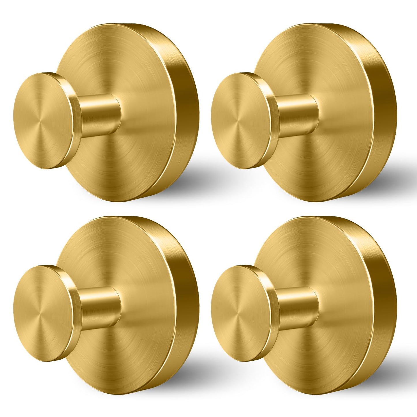 Shower Hooks for Inside Shower,Suction Cup Hooks for Glass Window,Removable Towel Hooks for Bathrooms,4 Packs(Gold)