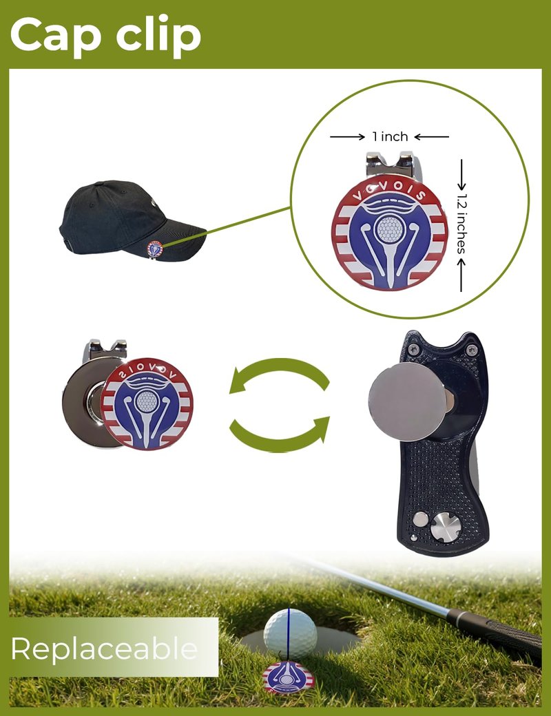 VOVOIS Golf Practical kit, Novice Golfer kit,Great Golf Accessory kit-Alignment Marking Tool,Divot Tool to Quickly get into Golf Training;Ball Marker,Multi Pattern, Fun to Increase Passion for Golf