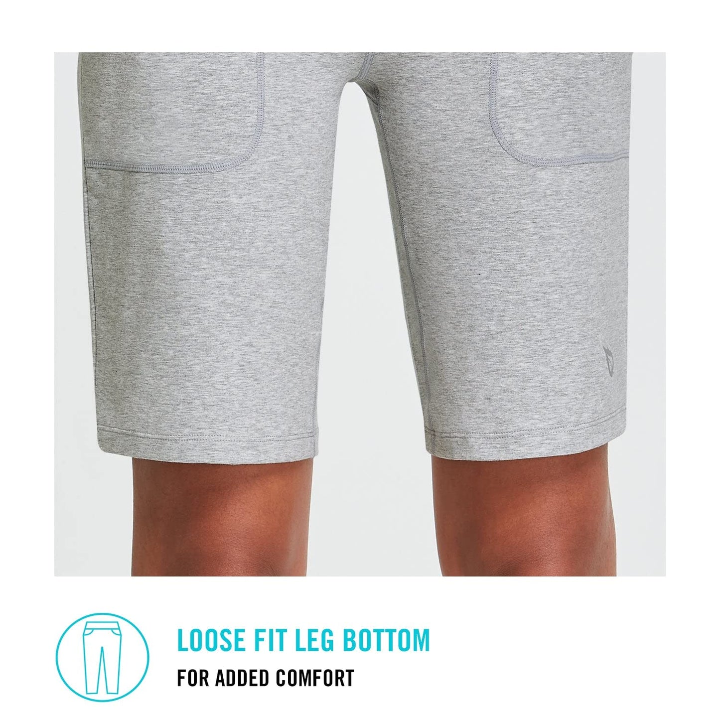 baleaf Women's Bermuda Long Shorts 10" Knee Length High Rise Athletic Shorts with Pockets Pull On Workout Walking Running Summer Light Gray L