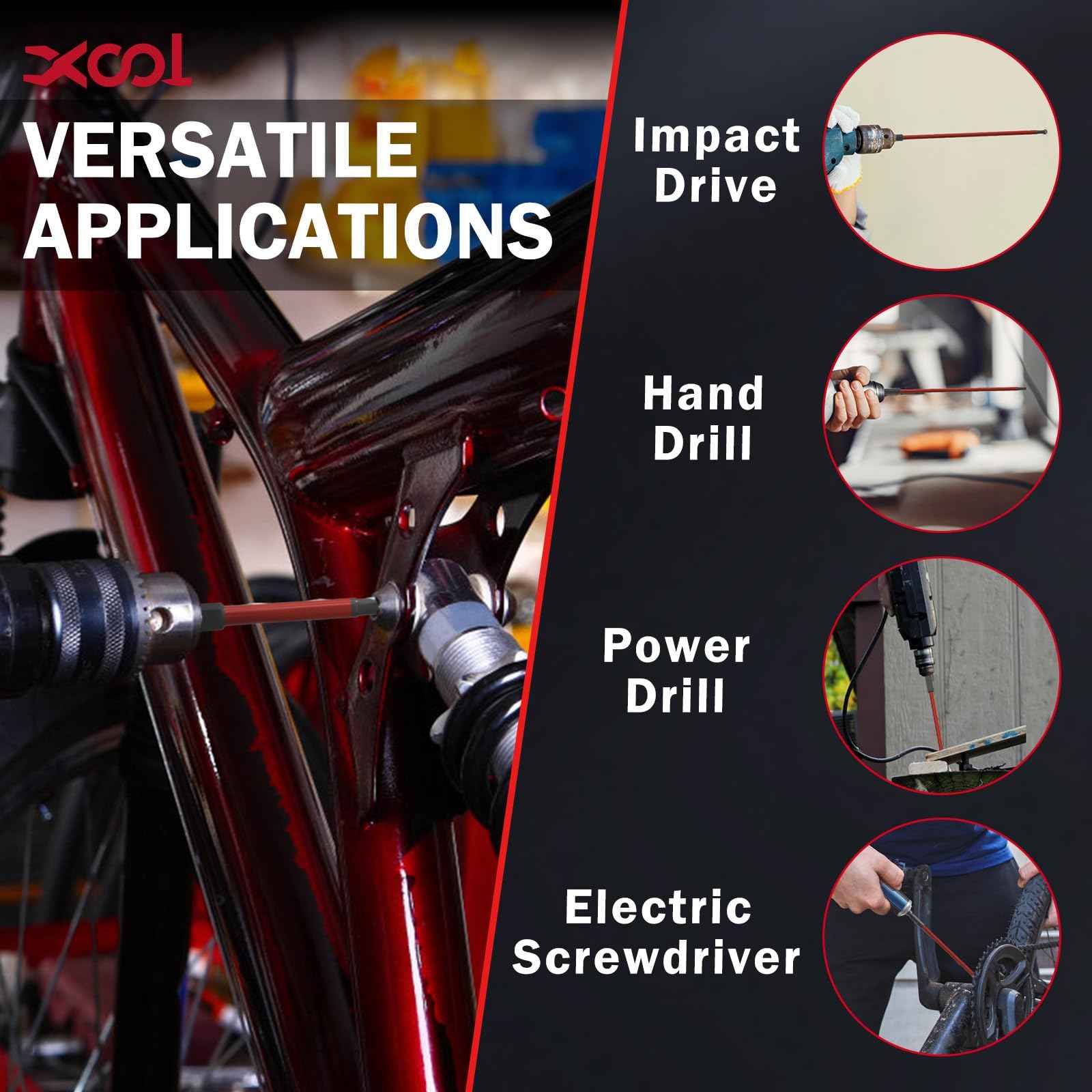 XOOL 13-Piece Long Torx Bit Set, 6-Inch (150mm), T6-T40, Magnetic S2 Steel, 1/4" Hex Shank, CNC Precision Tips for Impact Drivers, Drills, and Screwdrivers
