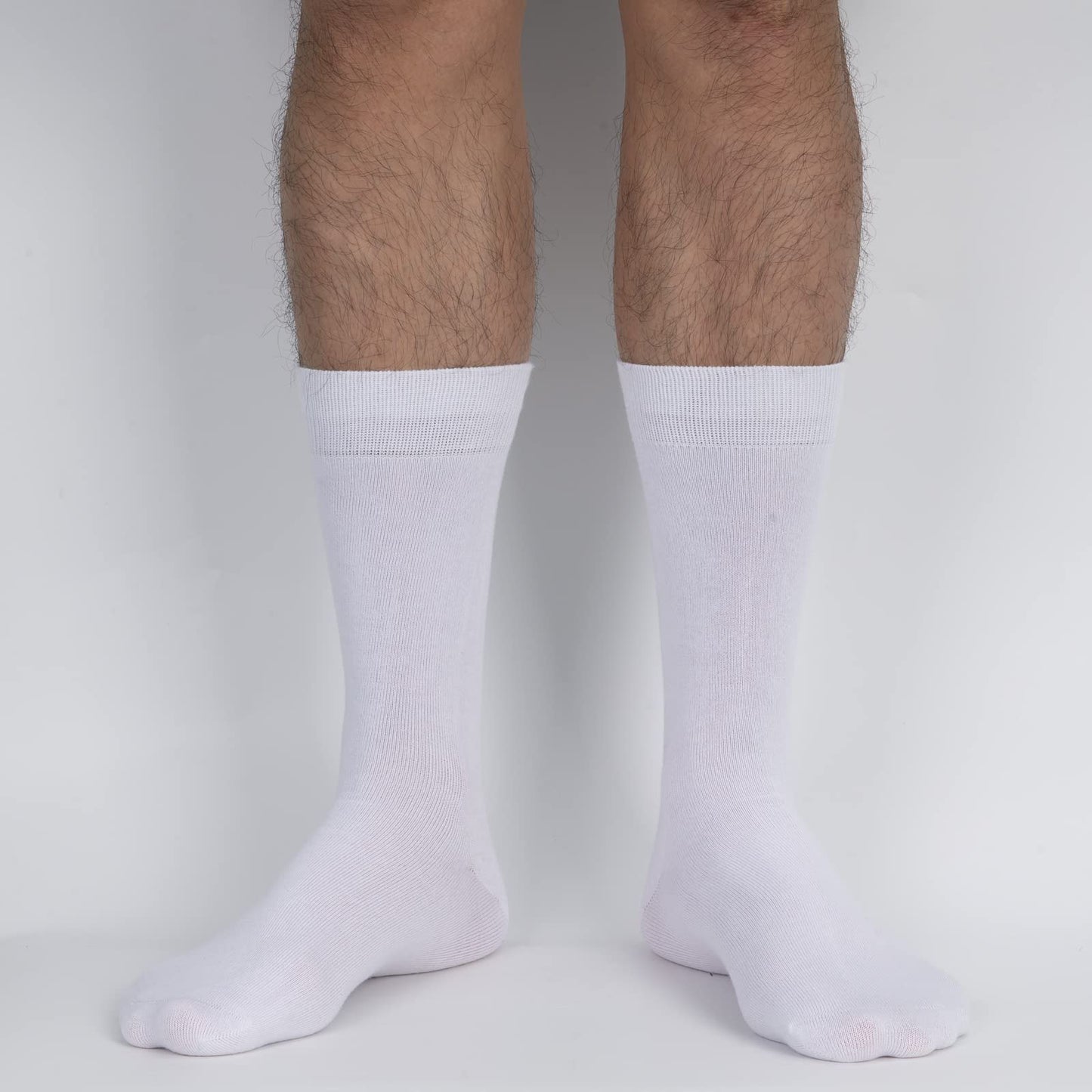 Athlemo Men's Dress Socks 4 Pack Crew Business Casual Sock Moisture Wicking Super Soft (Sock size 10-13, White(4 Pairs))