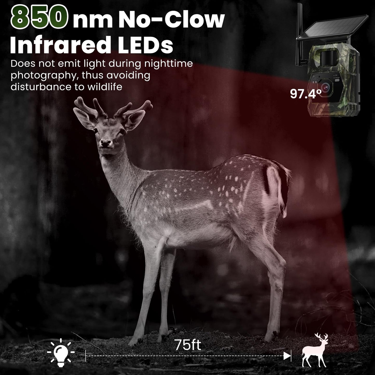 GKP9 Ai Trail Camera Cellular — Game Camera with Built-in Solar Panel, 32GBSd and SIM Card, 100mp Photos, 4k Videos 2 Way- Talk with Night Vision Motion Activated Waterproof