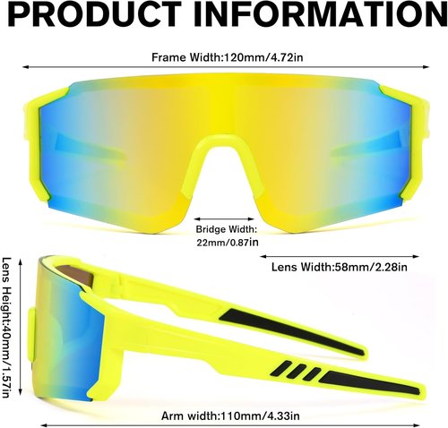 COASION Kids Baseball Sunglasses - Durable Sports Shades for Boys & Girls Age 3-10 with Strap