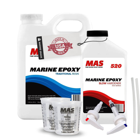 MAS Epoxies 5:1 Traditional Marine Epoxy Resin Kit (38.4 Oz, Slow)