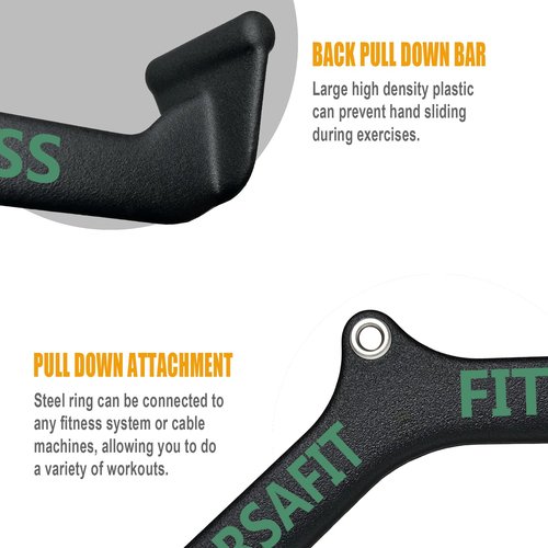 MARSAFIT Ergonomic Lat Pull Down Bars, Back and Triceps Strength Training Equipment, Lat Pulldown Attachments, Cable Attachments for Home Gym (BT0013)