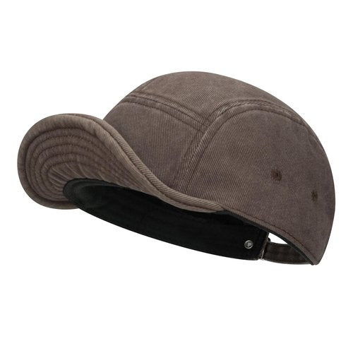 Clakllie Cotton 5 Panel Hats Hip Hop Short Brim Hats for Women Men Soft Golf Dad Hats Low Profile Trucker Cap with Adjustable,BSAD2514-Brown