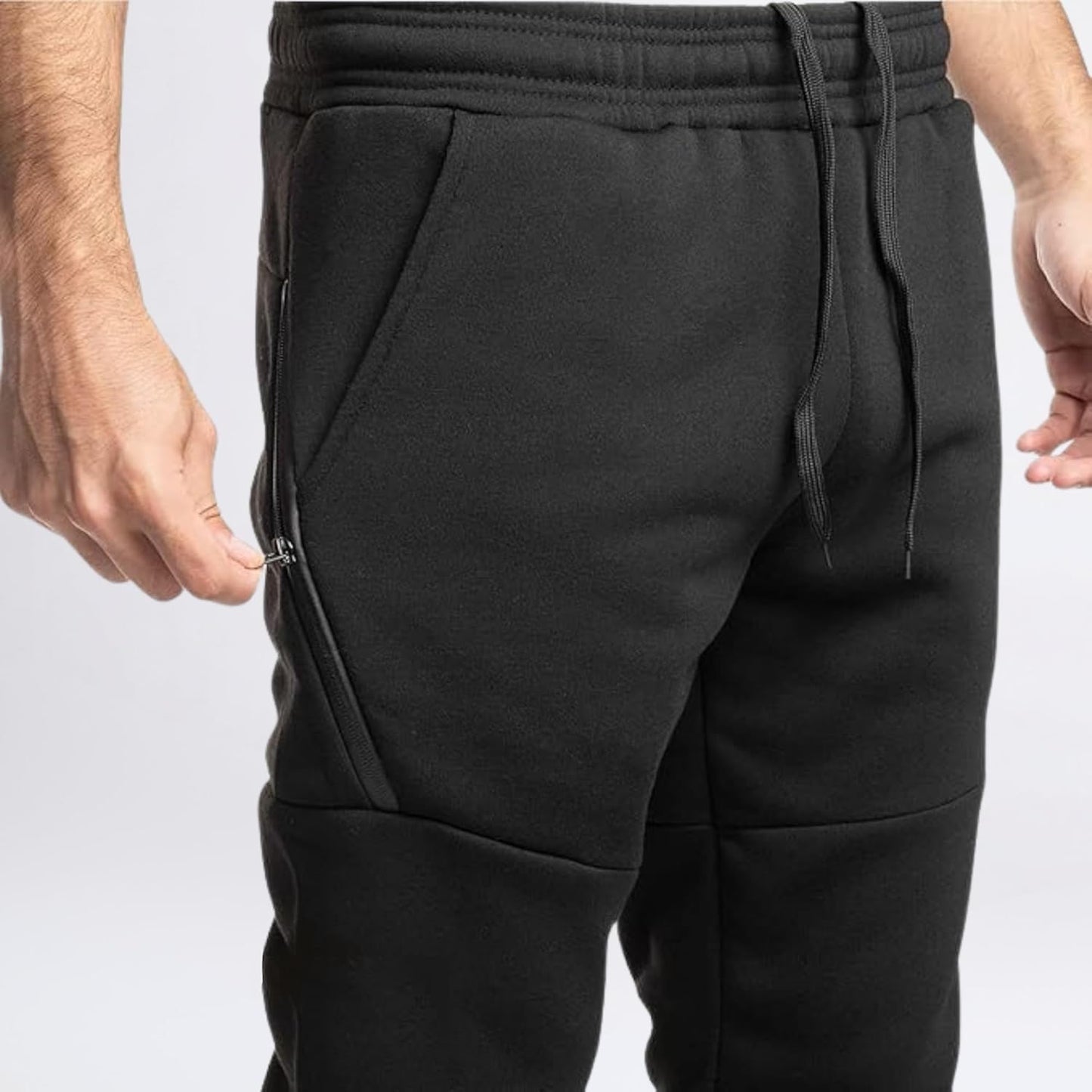 Skiennix Ultra Performance Fleece Joggers for Men - Comfortable Sweatpants with Zipper Pockets | 3-Pack