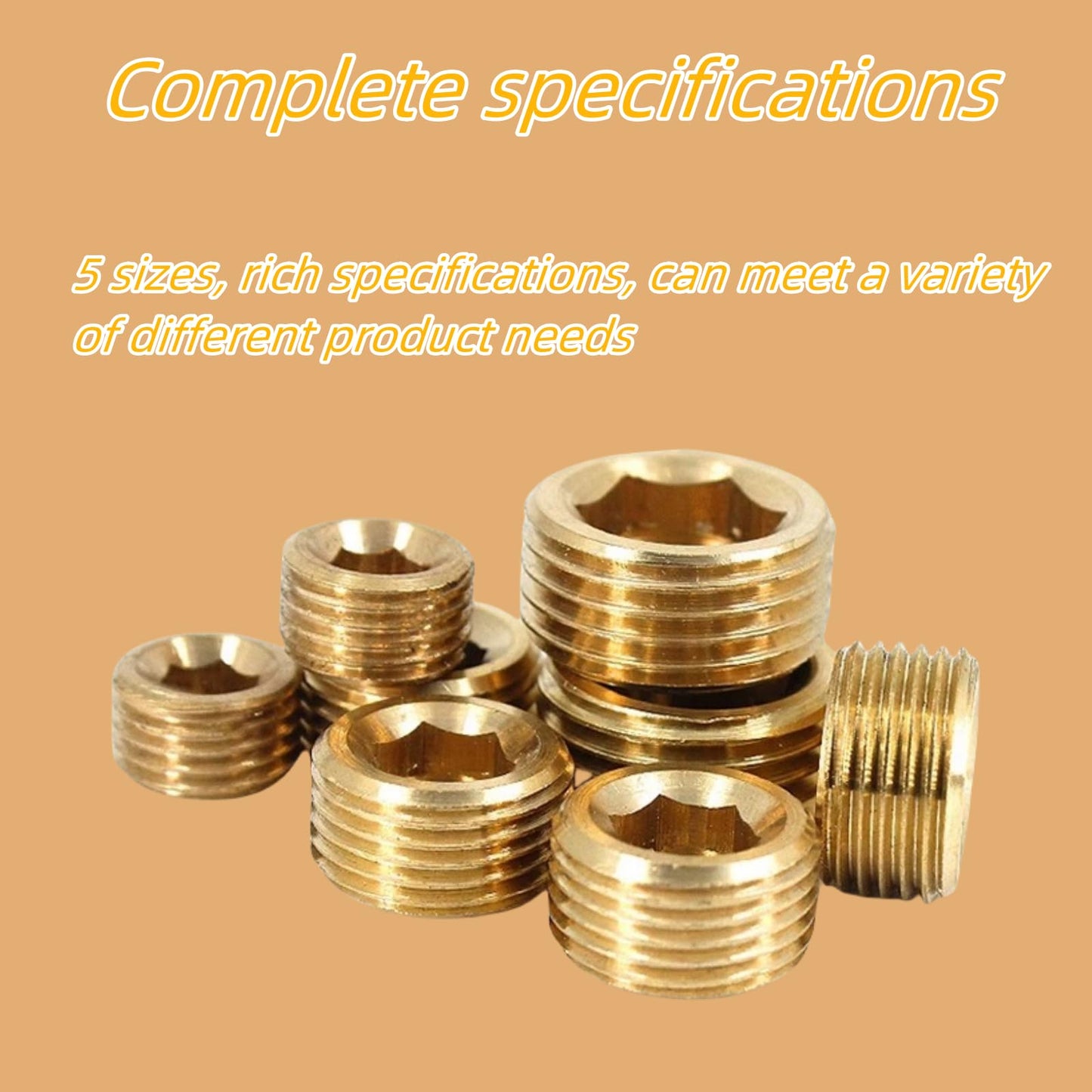 JSMOUID 20PCS 1/4" NPT Brass Male Pipe Plug Fitting Hex Counter Sunk Pipe Plug (1/4" NPT)