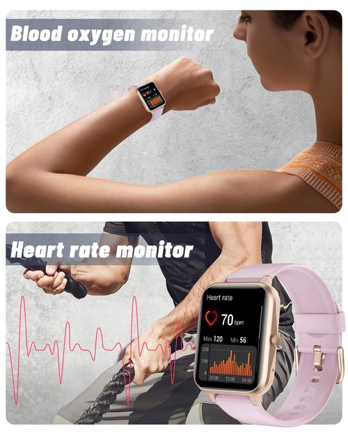 GRV Smart Watch for iOS and Android Phones (Answer/Make Calls), Watches for Men Women IP68 Waterproof Smartwatch Fitness Tracker Watch with Heart Rate/Sleep Monitor Steps Calories Counter (Violet)