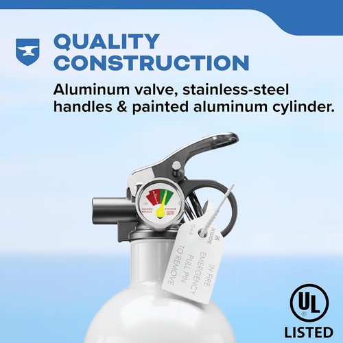 Kidde Fire Extinguisher - Marine Safety Device for Boats | Single-Use 5BC Size