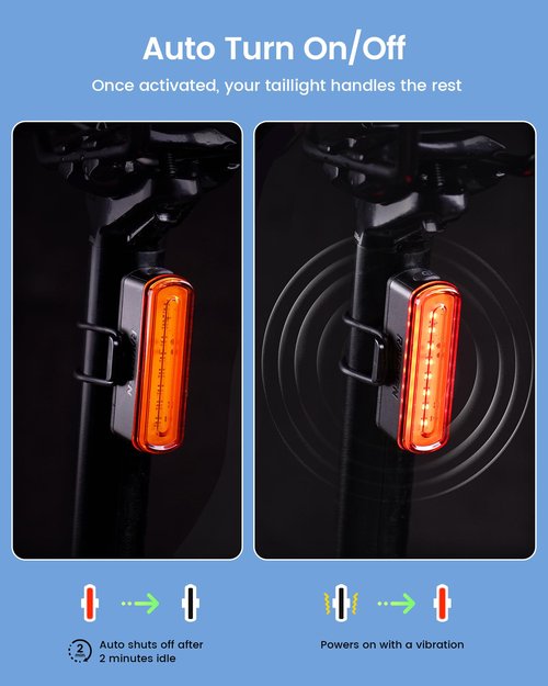 RAVEMEN TR30 Rear Bike Light, 270°Visibility Tail Light for Night Riding, 800m Visibility USB-C Rechargeable Bicycle Taillight for Urban Road Cycling, Auto On/Off and Brake Light