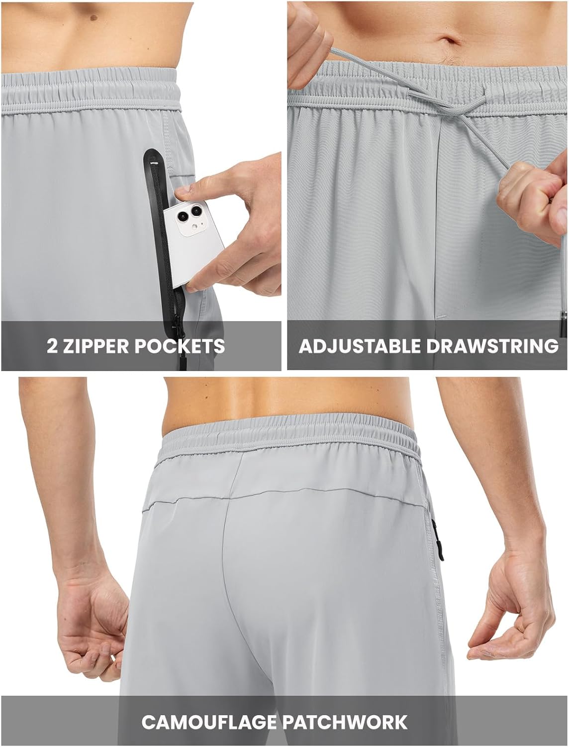 Rdruko Men's Casual Pants - Lightweight Quick-Dry Outdoor Workout Sweatpants | Ideal for Hiking & Running
