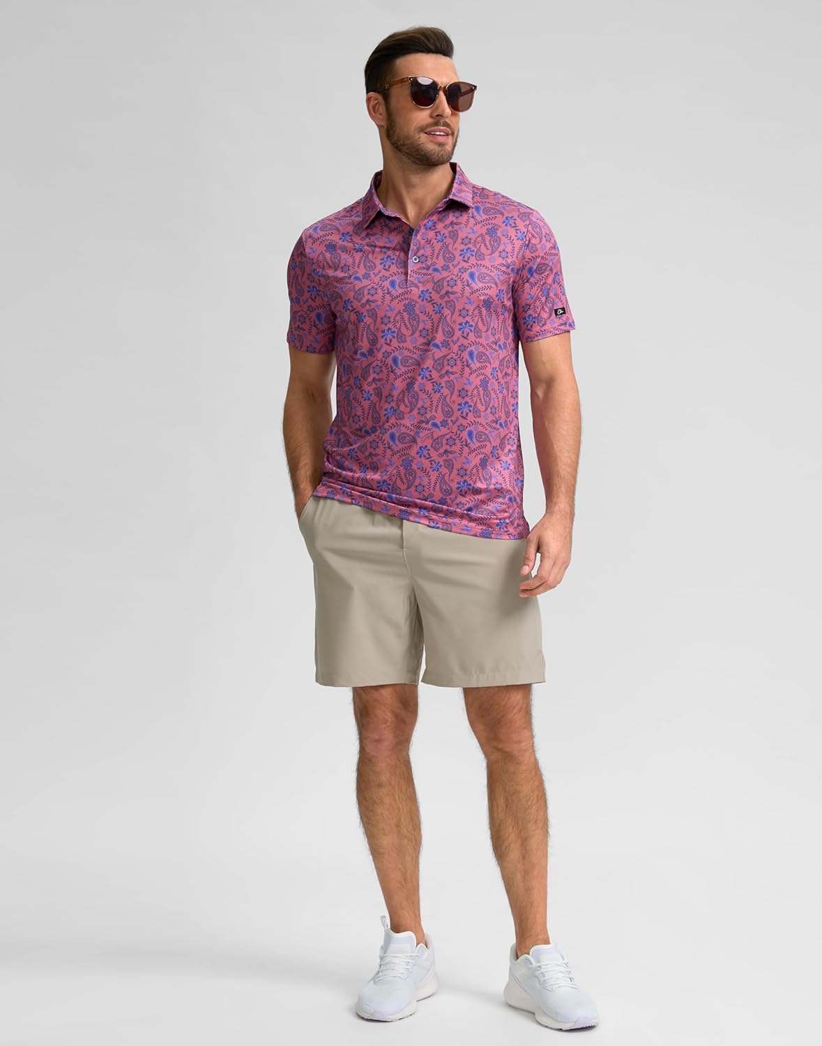Obla Men's Golf Polo Shirt - Short Sleeve Dry Fit Performance with Moisture-Wicking Fabric | Casual Print Design